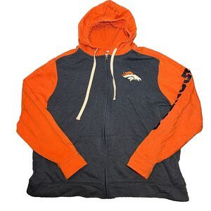 Fanatics Denver Broncos Men's Down & Distance Full-Zip Thermal Hoodie Size 2XL
